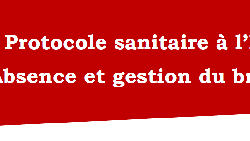 Protocole sanitaire à l’école : absence et gestion du brassage