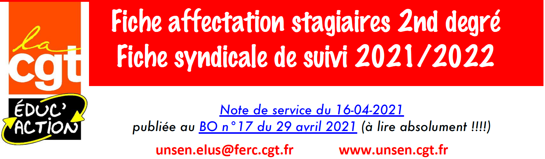 Affectation des stagiaires 2nd degré 2021