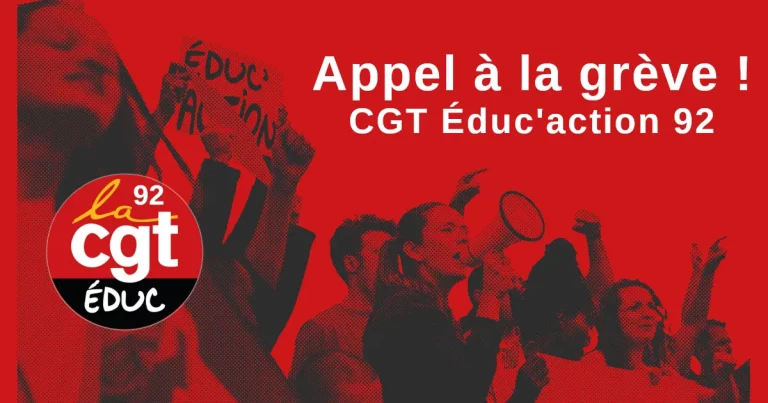 Une Appel a la greve CGT Educ 92 resultat