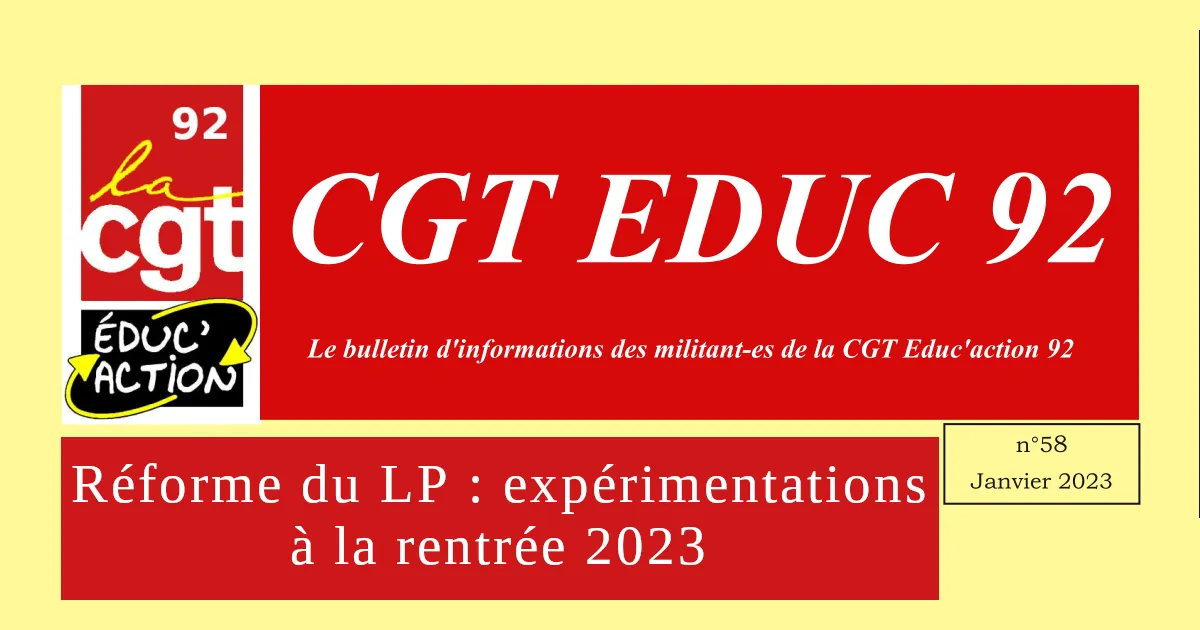 Réforme du LP : expérimentations à la rentrée 2023