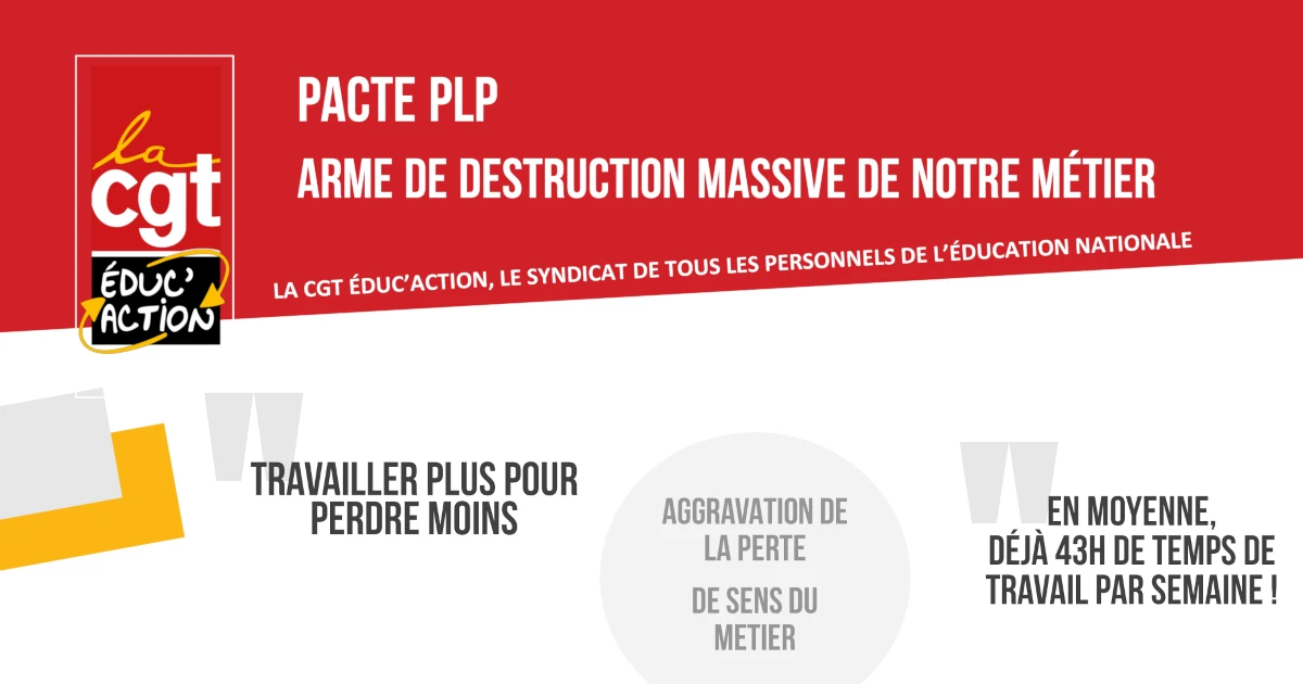 Pacte PLP, arme de destruction massive de notre métier